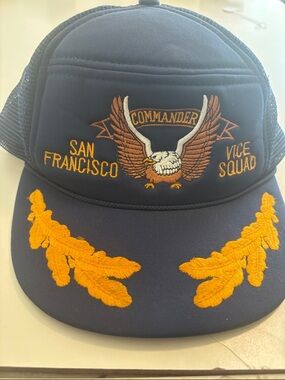 Commander San Francisco Vice Squad Embroidered Trucker Hat - Navy & Gold
